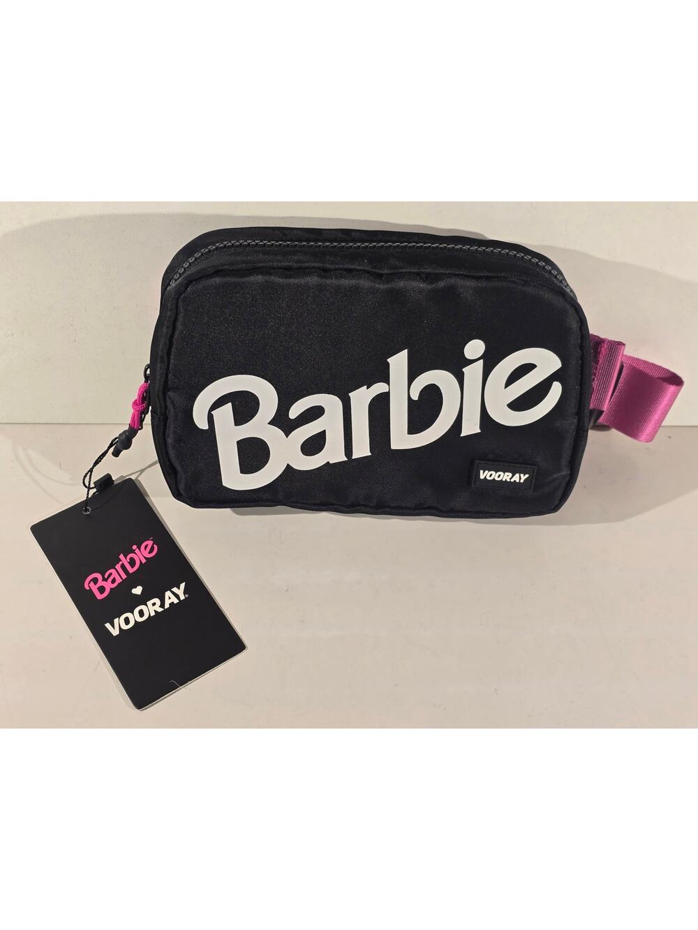 Barbie Vooray Quinn Belt Bag Fanny Pack Adjustable Strap Black Pink NWT